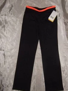 NWT ~ EVERLAST Black neon orange yoga pants ~ Girls 6 6X - Picture 1 of 1