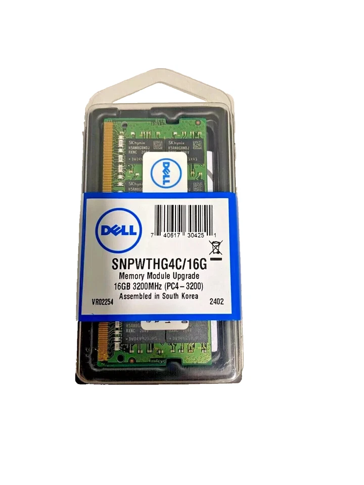 NEW Genuine Dell 16GB DDR4 PC4-25600 3200MT/s Non-ECC Memory Module SNPWTHG4C/16 - Image 1 of 1