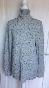 MICHAEL KORS Mens Light Grey/ Blue Fleck High Neck Wool Jumper Size M - Picture 1 of 8