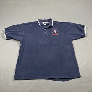 Vintage New York Yankees American League Champions 2001 Poloshirt Large Blau - Bild 1 von 8