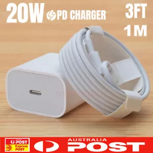 20W USB C Type-C Fast Charger Wall Adapter For iPhone 15 16 Pro Max iPad Air Pro - Picture 1 of 12