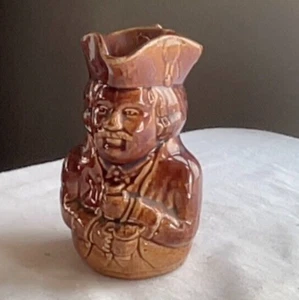Antique Earthenware Toby Creamer Pitcher, Jug. Brown. 6" Tall. - Picture 1 of 6