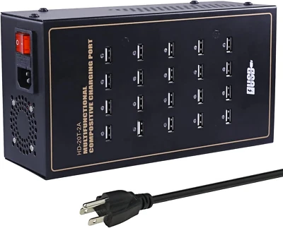 USB Charging Station,Cinlinso 20 Port 200W/40A Multiple USB Charger Station - Image 1 of 4