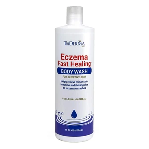 TriDerma medicado curación rápida eccema lavado corporal para piel seca y con picazón y erupciones - Imagen 1 de 6