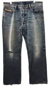 Diesel Jeans Herren 38x32 Blau Quratt Loose Straight Button Fly Dark Wash Denim - Bild 1 von 16