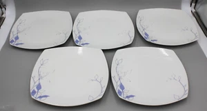 Set of 5 Mikasa Autumn Frost Large Dinner Plate KN209 Gourmet 10.5" Blue White - Picture 1 of 9