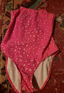 NWT Girls OP 14 16 XL Cheetah print pink one piece swimsuit classic tween kids - Picture 1 of 4
