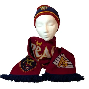 Real Salt Lake RSL Ruffneck Beckerman Soccer Scarf and Beanie Hat Set, MLS, Utah - Picture 1 of 16
