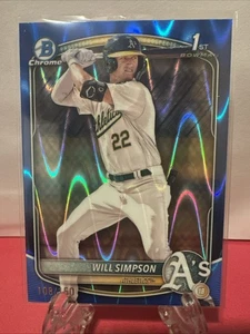 2025 Bowman - Chrome Prospects Will Simpson #BCP-35 Blue RayWave Refractor /150 - Bild 1 von 2
