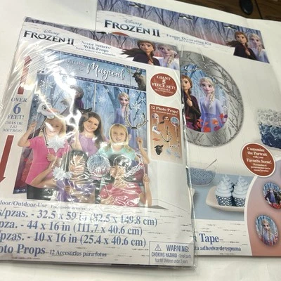 Disney's Frozen II Birthday Party Supplies Photo Scene Setter & Portrait Kit NEW - Image 1 of 4