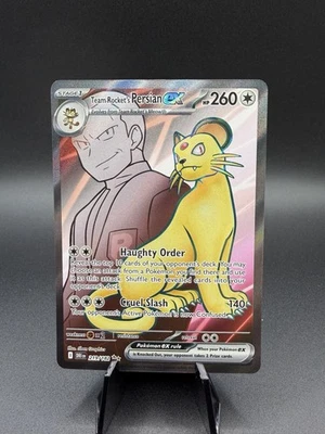 Pokemon TCG Destined Rivals: Team Rocket’s Persian EX 219/182 Full Art Holo NM - Image 1 of 2