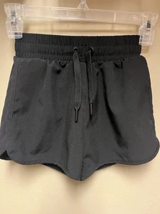 Girls Tek Gear Black Running Shorts Drawstring Waist Size Medium 7 - Picture 1 of 5