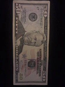 Low 50$ bill star Note great Good Condition - Picture 1 of 4