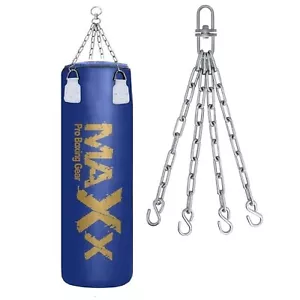 Punch Bag Boxing Set BLACK 3ft 4ft 5ft Heavy Filled Punchbag Gloves Bracket BLUE - Picture 1 of 6