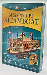 RARE Cubicfun 3D Puzzles Mississippi Steamboat 142 pc FREE SHIPPING USA SELLER