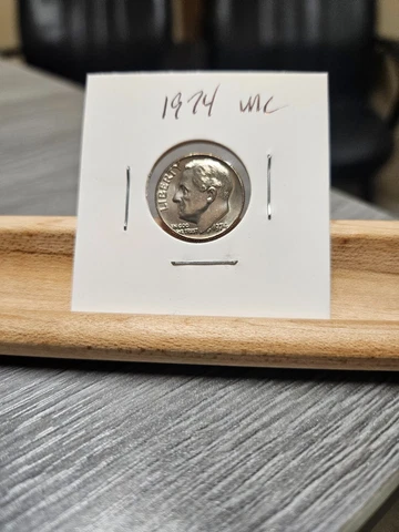 1974-P Uncirculated Roosevelt Dime Philadelphia Actual Coin Pictured Cover
