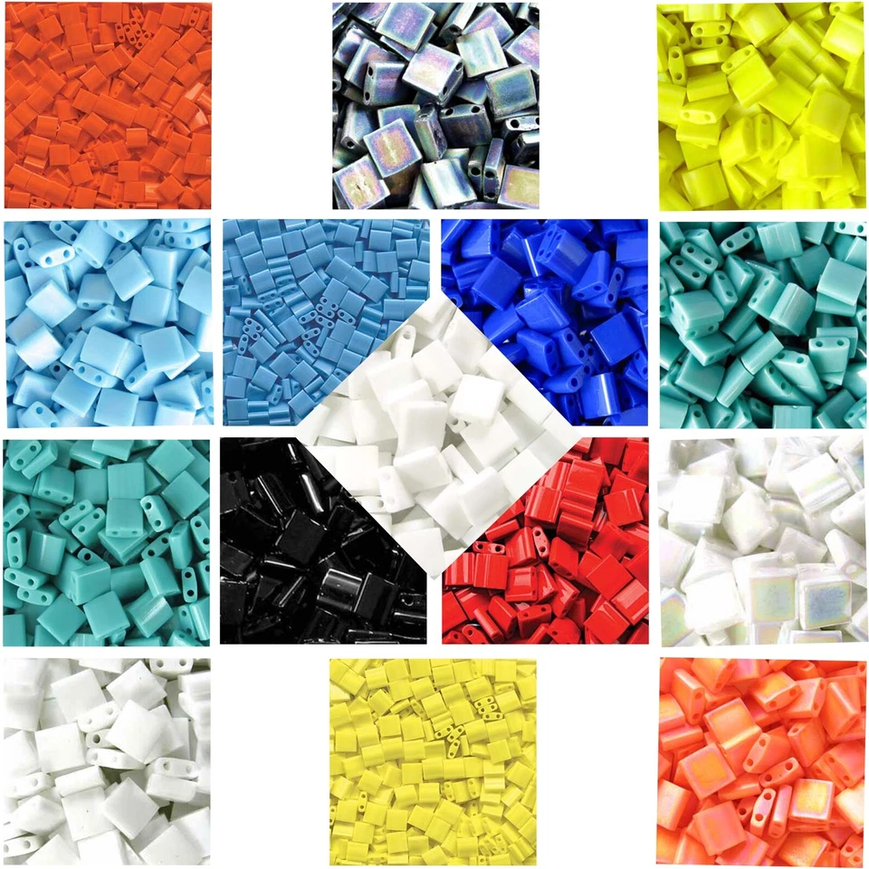 Miyuki Tila Seed Beads 5mm x 1 mm Opaque Beads Approx. 7.2 Gram Many Colors Tila - Image 1 of 1
