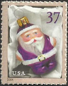 US #3883 MNH 2004 Purple Santa Ornaments - Picture 1 of 1