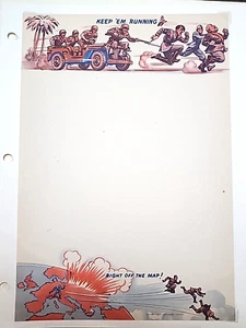 Humorous WWII 1942 Military Themed Letterhead – Keep 'Em Running RRP 174 - Picture 1 of 4