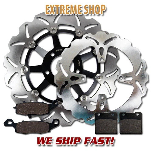 Rotor de freno de acero inoxidable FR+R + pastillas para Suzuki GS 500 F (1996-2010) NUEVO Foto 1 de 2