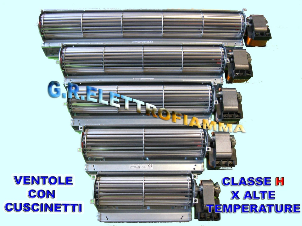 VENTOLA VENTILATORE TANGENZIALE X STUFE A PELLET CAMINO MOTORE DX CON CUSCINETTI - Immagine 1 di 1