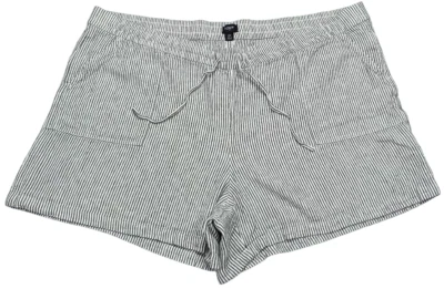 Pantalones Cortos J Crew Para Mujer (2X) Negro Blanco Rayas Mezcla de Lino Chino Playa Vacaciones Foto 1 de 4