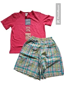 ALFRED DUNNER Koret High Waist Shorts elastisch kariert Pull On Shorts Top Outfit  - Bild 1 von 12