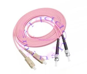 10M Fiber Optical Patch Cord Cable SC UPC to ST UPC Duplex OM4 Multimode 3.0mm - Afbeelding 1 van 1