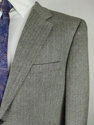 Chaps Ralph Lauren Blazer Mens 46R Wool Herringbone Tweed Sport Coat Jacket - Image 1 of 4