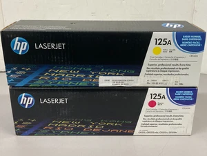 Original HP 125A (CB542A) Gelb & 125A (CB543A) Magenta Tonerkartuschen - Bild 1 von 4