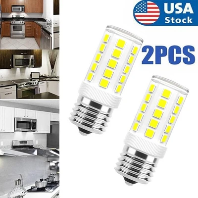 2Pcs E17 LED Bulb 4W Microwave Oven Light Dimmable Daylight White 6000K Light - Image 1 of 4