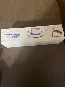 Caja de madera bálsamo de colección para sombrero de Panamá enrollado Manufacturas Montecristi Ecuador VACÍA - Imagen 1 de 13