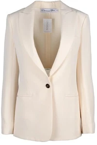 CHRISTIAN DIOR CREAM SILK BLAZER FR 38 UK 10 - Picture 1 of 4
