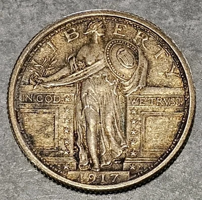 1917-P Tipo 1 Libertad Permanente Cuarto Cabeza Completa Elección BU Gran Atractivo Visual Foto 1 de 2