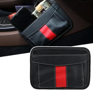 Car Interior Phone Holder PU Leather Pocket Storage Bag Organizer Accessories - Imagen 1 de 12