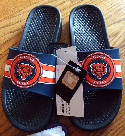 CHICAGO BEARS SLIDES or GEL SLIDES~Assorted Sizes~NEW with tags~Official NFL Cover