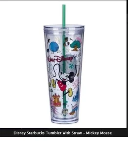 Disney's - WDW Starbucks Tumbler mit Strohhalm - Mickey Mouse - Magic of the Parks - Neu mit Etikett - Bild 1 von 1