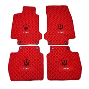 Leather Car Mats For Maserati Levante Ghibli Granturismo Quattroporte - Foto 1 di 12