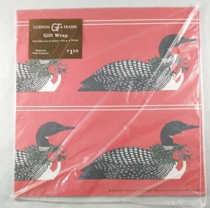 Gordon Fraser "Geese" Gift Wrap Sheets Wrapping Paper print England Red Vtg NOS - Picture 1 of 6