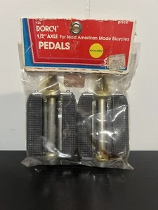 Vintage Dorcy 1/2in Pedals 1-461  Black - Picture 1 of 4