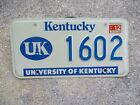 Kentucky 1994 University of KY license plate # 1602