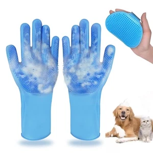 2Pcs Dog Washing Gloves and Dog Bath Brush, 2-In-1 Pet Shower Set | Suitable for - Picture 1 of 2