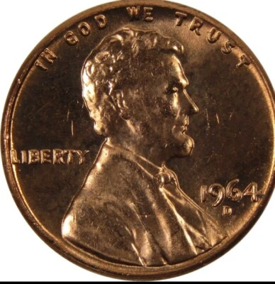 1964 D Lincoln Memorial Cent/Penny. BU. Uncirculated US Mint - Image 1 of 2