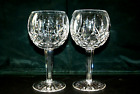Pair (Two Glasses) Waterford Lismore Balloon Wine Stems Made In Ireland