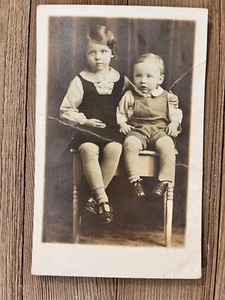 Vintage RPPC Studio Portrait Girl Boy Children EKC Real Photo Postcard Missouri - Picture 1 of 3