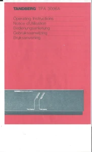Tandberg Bedienungsanleitung user manual für TPA 3006 A mehrsprachig Copy - Picture 1 of 1