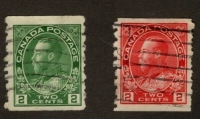 Canada Scott 127-128 Coils (2c fault) Used  - CV 3.10$ - Image 1 of 2