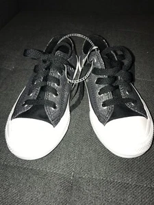 Schwarz Silber Metallic Converse Chuck Taylor All Star Halbschuhe Jugend Gr. 10,5 - Bild 1 von 5