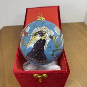 Pier One adorno de vidrio Li Bien invertido pintado a mano 2001 ángeles con caja - Imagen 1 de 13