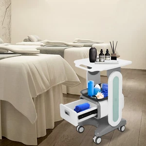 Pratico Carrello Medico Portaoggetti Carico Max60kg con 2 Vassoi 1 Cassetto 4 Ruote - Foto 1 di 19